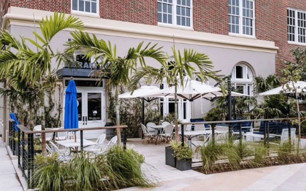  Enjoy your breakfast West Palm Beach style! This outdoor patio at Meraki Juice Kitchen offers a relaxed setting for a delicious and healthy meal.